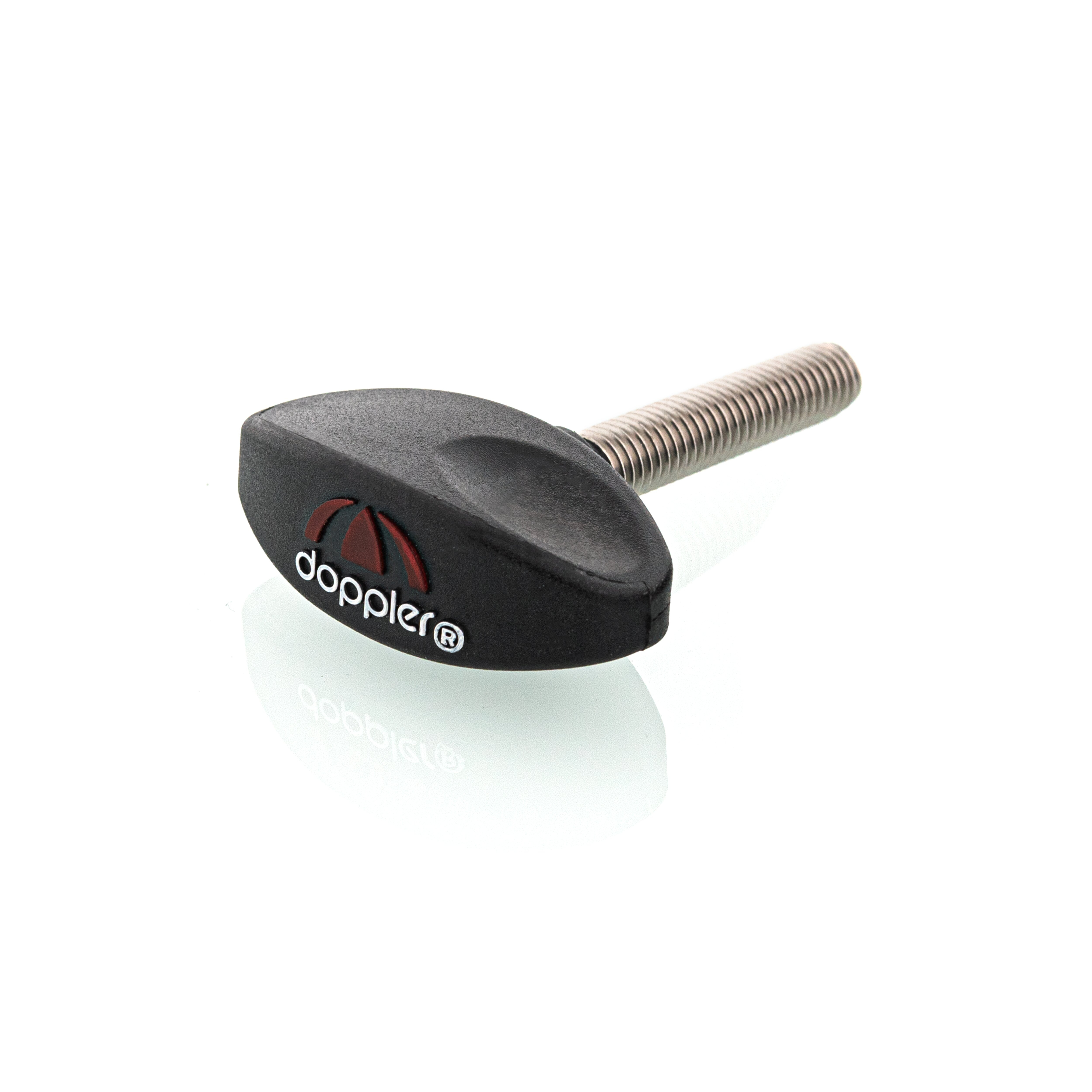 Feststellschrauben für Standrohr zu Granitsockel mit Doppler-Logo