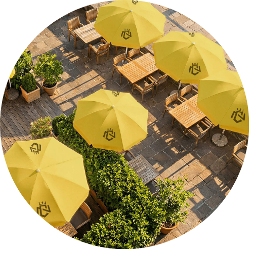 Sonnenschirm mit Logo