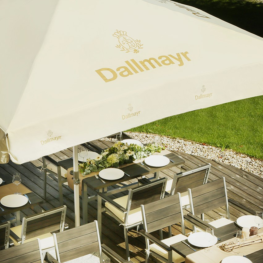 Sonnenschirm mit Werbedruck