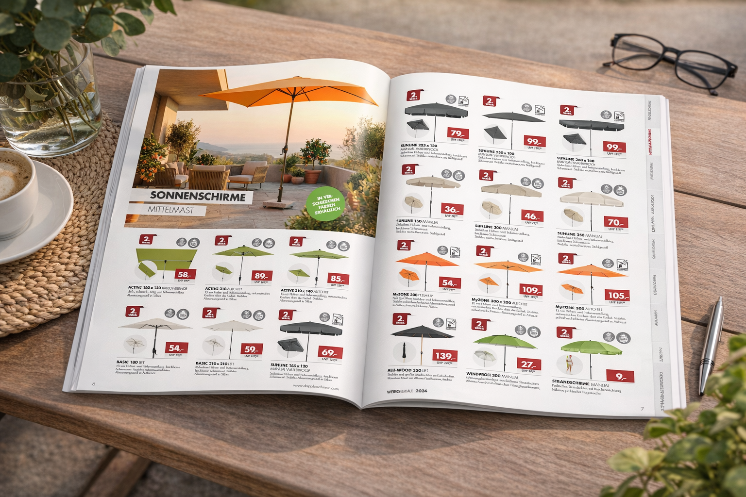 Sonnenschirme_im_Katalog_auf_Holztablett
